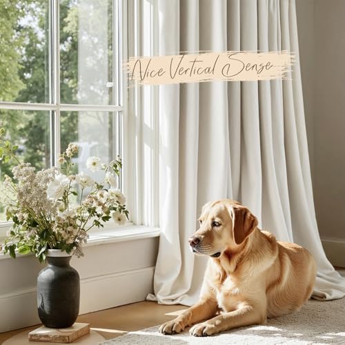 EMEMA Ivory Velvet Curtains 2 Panels W52xL96 Inch Back Tab Rod Pocket