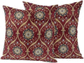 Boho Decorative Throw Pillow Covers 18x18 Inch Set of 2 Vintage Red