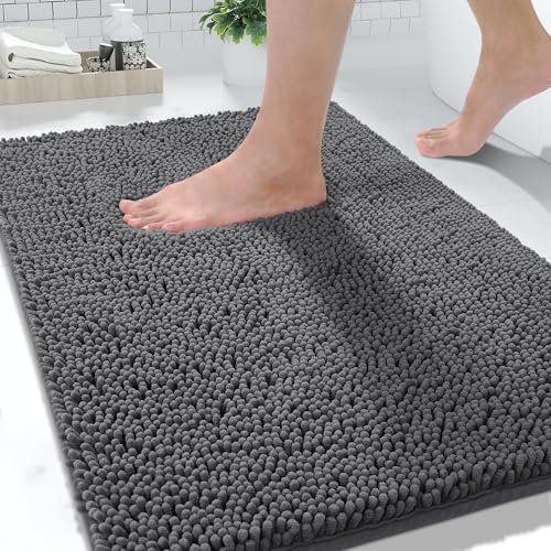 Yimobra Washable Bathroom Rugs, Super Soft & Absorbent Chenille Bath