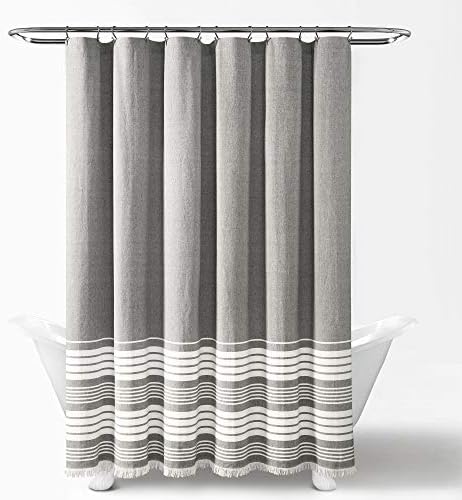 Lush Decor Nantucket Yarn Dyed Cotton Blend Tassel Fringe Shower