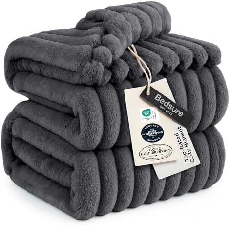 Bedsure Soft Queen Size Blanket for Bed Grey 90"x90"