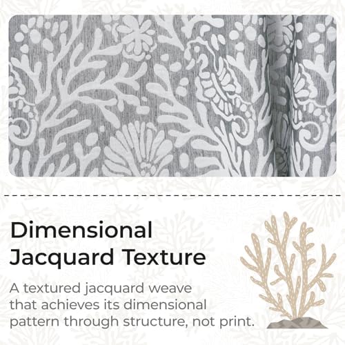 LXBNI Gray Shower Curtain for Bathroom, Embossed Textured, 72x72 Inch