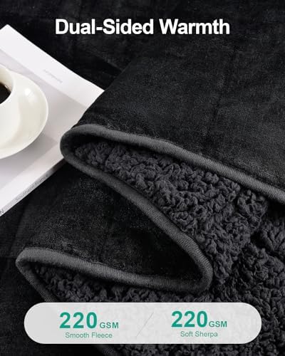 Ultra Soft Sherpa Weighted Blanket for Adults, 60"x80" 20lbs Heavy