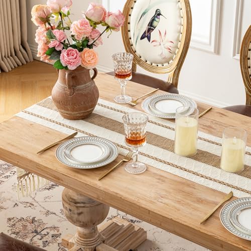 Fancy Homi Boho Table Runner 90 Inches Long Neutral Macrame Table