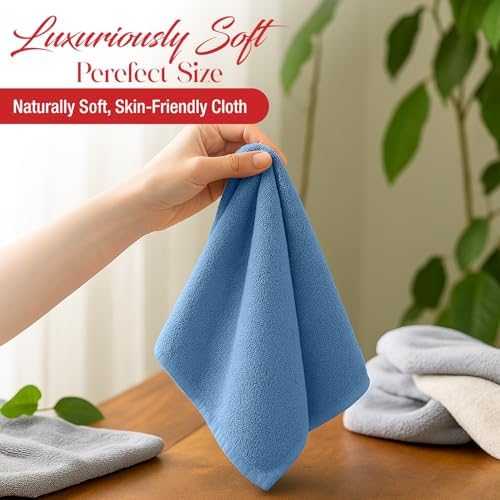 RIVERSIDE 60-Pack Cotton Washcloths – Soft & Absorbent Face Towels