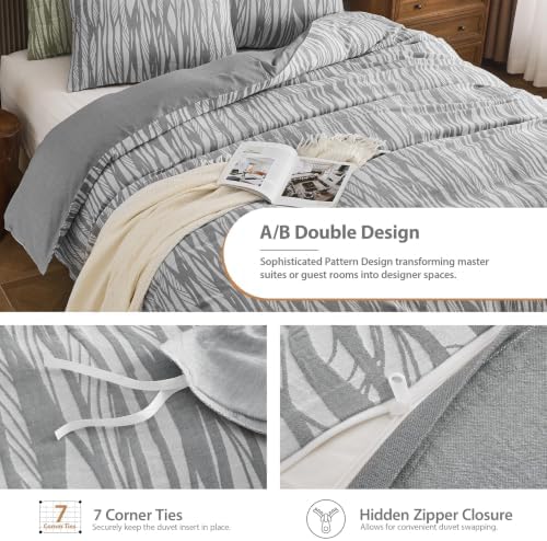 Simple&Opulence 100% Cotton Duvet Cover Queen Size, 3 Pcs Branch Print