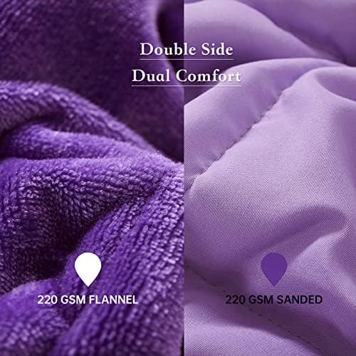Satwip Weighted Blanket 10 Pounds Purple Fuzzy Warm Flannel Bed