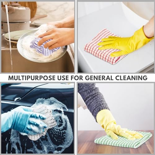 Kitchen Dish Cloths, Set of 12 Assorted Dishcloths for Washing Dishes