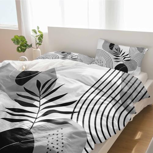 Duvet Cover Set Full, Bohemian Arch Abstract Geometric 3 Piece Bedding