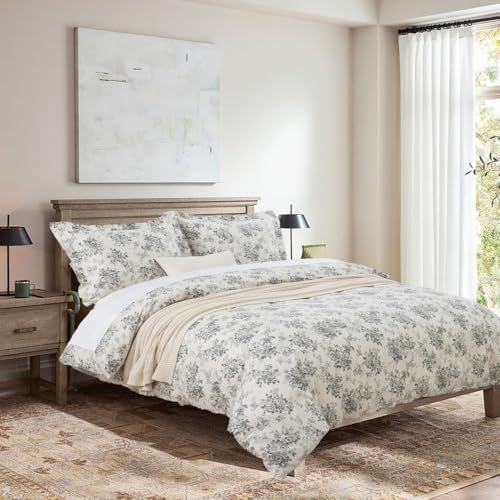 DAUAOTO Duvet Cover Queen Size Set - 90"x90" Cover + 2 Shams, 100%