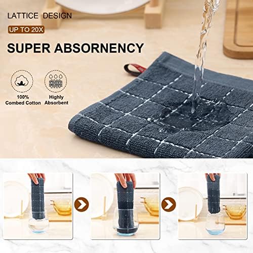 Mordimy Cotton Terrycloth Kitchen Towels and Dishcloths Sets, 8 Pack