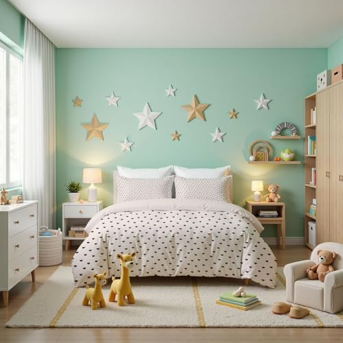 Beige Simple Black Heart Duvet Cover Set for Women Girls 3 Pcs Cute