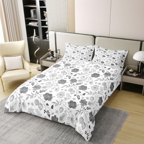 Erosebridal Boho Flower 100% Cotton Queen Comforter Cover Minimalist