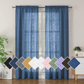 Simplebrand Dusty Blue Sheer Curtains 72 Inch Length 2 Panels for
