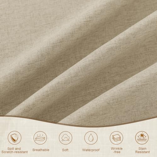Hiasan Faux Linen Round Tablecloth 30 inch Waterproof Table Cloth