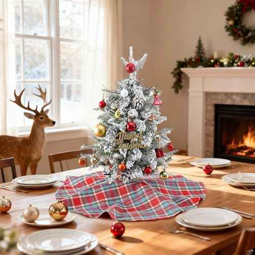 Buffalo Plaid Christmas Tree Skirt, 24 Inch