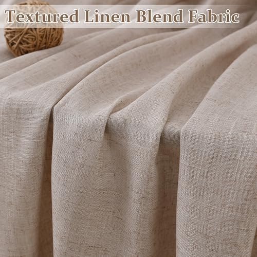 Nanspring Pinch Pleated Linen Curtains 84 Inches Long for Living Room