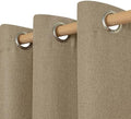 LAMIT Linen Textured Curtains for Living Room 95 inches Long, Tan