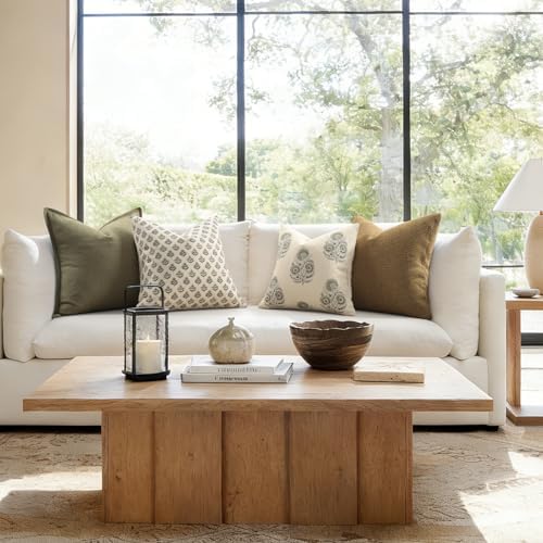 YCOLL Farmhouse Floral Pillow Covers 18x18 Set of 2, Rustic Country