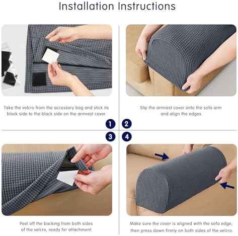 SUBRTEX Stretch Couch Arm Covers, Set of 2