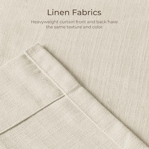 TWOPAGES Sand Beige Linen Pinch Pleated Light Filtering Curtain