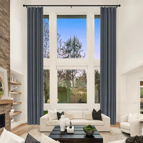 Fcosie Tall Velvet 100% Black Out Curtains 120 In Length / 9 10 12 14