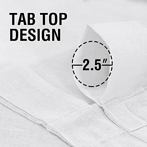 2 Pack Linen Elegant Curtains 63 Inches Long 7 Tab Top Breathable and