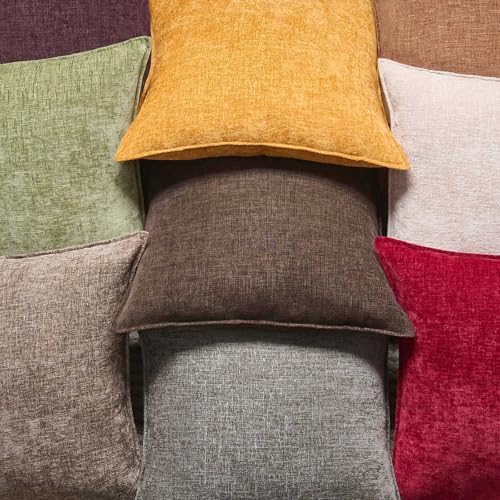 JUSPURBET 22x22 Chenille Decorative Throw Pillow Covers Set of 2,Dark