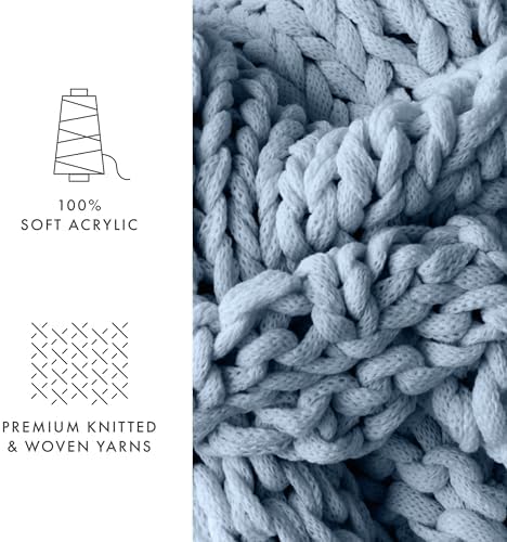 Linen Market Beddings Oversized Chunky Knit Throw Blanket-100%