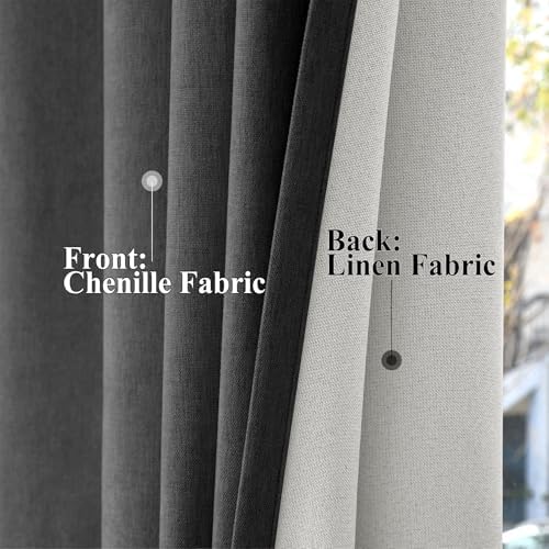 Frelement Full Blackout Curtains for Bedroom Living Room Thick