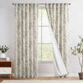 jinchan Floral Lined Linen Curtains 108 Long for Living Room 2 Panels