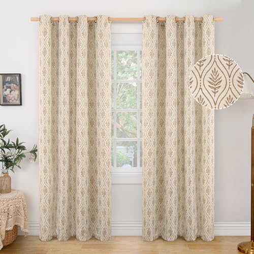 BGment Taupe Linen Curtains for Living Room,52 x 84 Inch 2 Panels