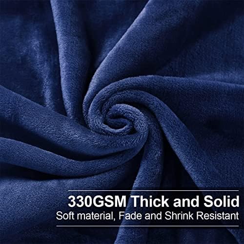 EASELAND Soft Lightweight California King Fleece Blanket, Dark Blue