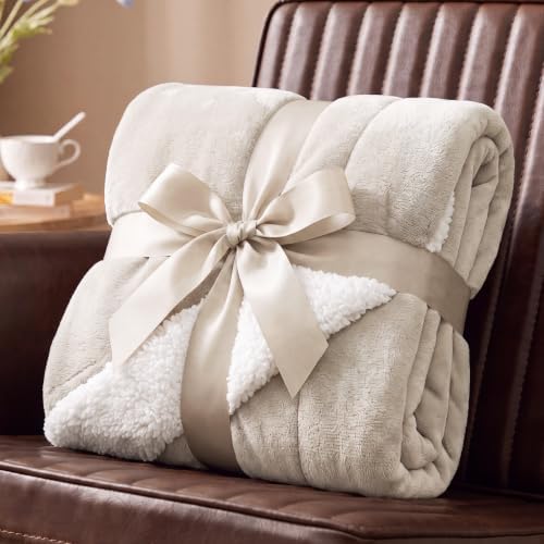 Bedsure GentleSoft Sherpa Fleece Throw Blanket for Couch, Non-Heated