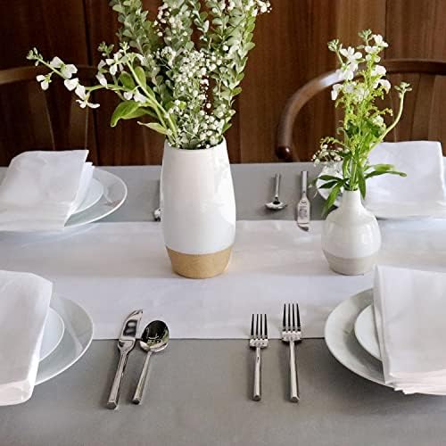 Huddleson Silver Grey Square Linen Tablecloth 72x72 Square Table Cloth