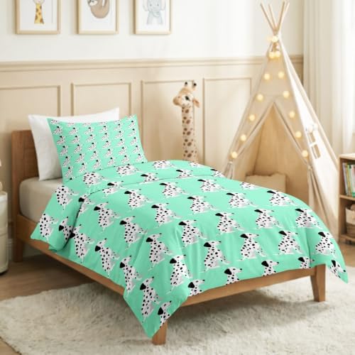 King Duvet Cover Set Soft Microfiber Animals Dalmatian