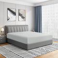 Cathay Home King Fitted Sheet Only, 16" Deep Pocket, Light Gray