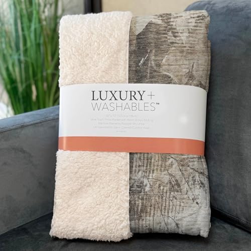 Addison Rugs ASB560 Beige 50" x 70" Oversized Sherpa Throw Blanket