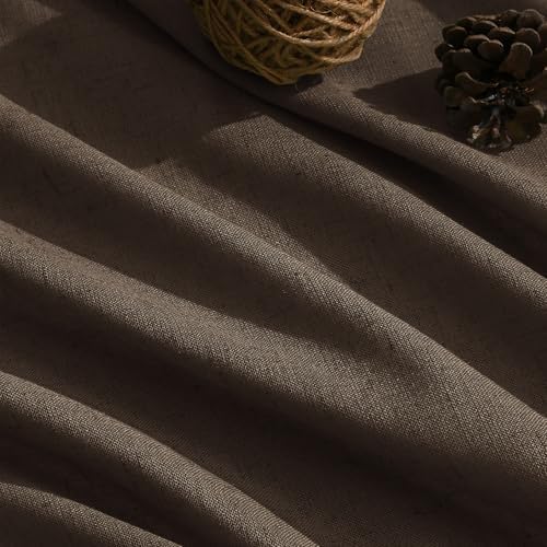 Chocolate Linen Curtains 72 Inch Long for Living Room Bedroom