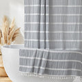 Siiluminisoy Gray Shower Curtain Fabric Farmhouse Shower Curtain