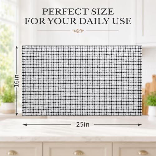 Homaxy 12 Pack Terry Kitchen Towels, 16"x25", Black