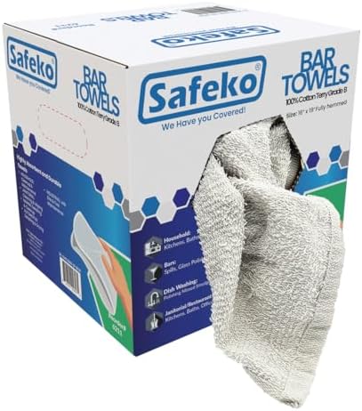 Cotton Terry Bar Towels – 100% Cotton, 16” x 19”, Highly Absorbent &