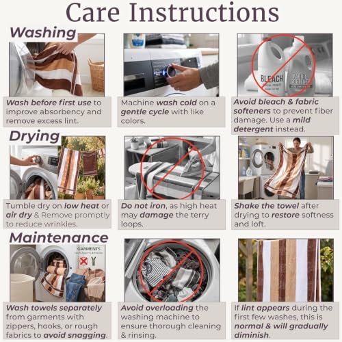 Bedford Home Bathroom Towels Set, Bathroom Accessories, Beige, Set of
