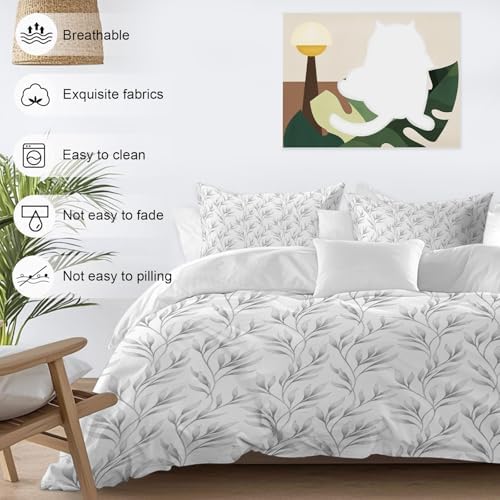 Botanical Delicate Branches Bedding Duvet Cover Queen Size - 1 Quilt