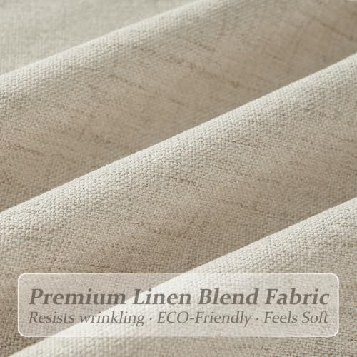 Extra Long 108 Inch Pinch Pleated Heavy Linen Sheer Warm Beige