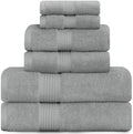 Feather & Stitch 100% Cotton 6-Piece Towel Set, Quick Dry Towels