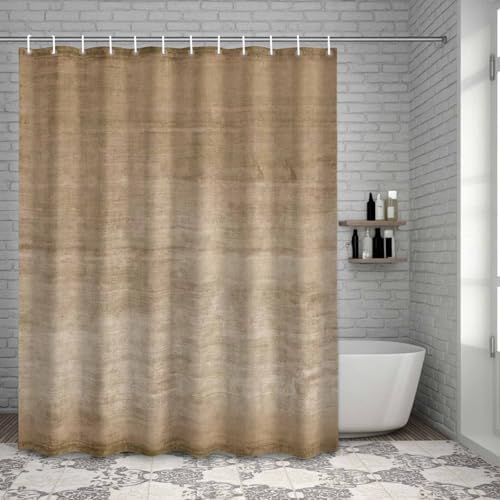LooPoP Shower Curtain Beige Linen Bathroom Curtains with Hooks