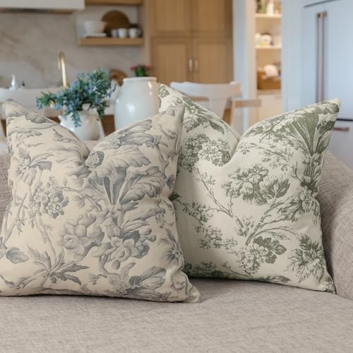 Buenohuas Farmhouse Decorative Pillow Covers 18x18 Set of 2, Vintage