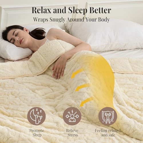 Topblan Weighted Blanket Twin Size 15lbs, 48 x 72 for Adults in Bed