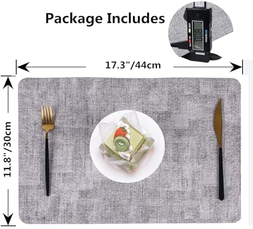 Place Mats Set of 6, Faux Leather Placemats Waterproof Oilproof, Stain